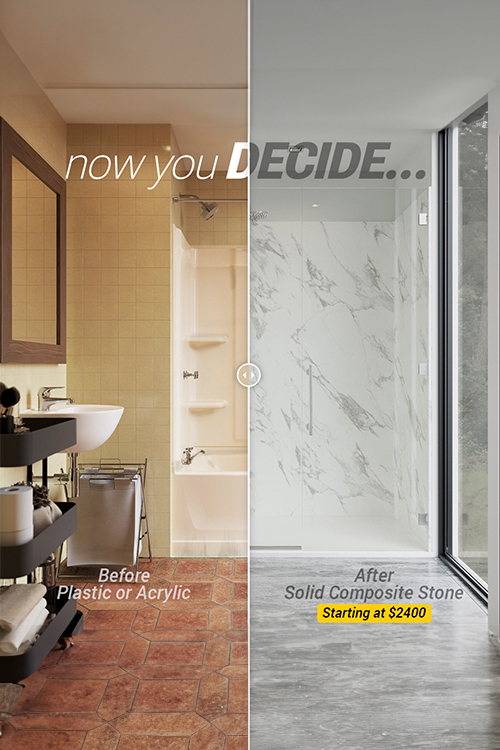 Ready to upgrade from an old standard 60” bathtub?